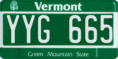VT license plate YYG665
