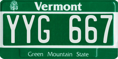VT license plate YYG667