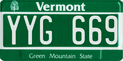 VT license plate YYG669