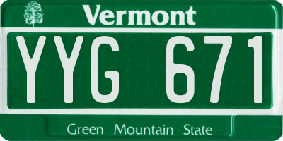 VT license plate YYG671