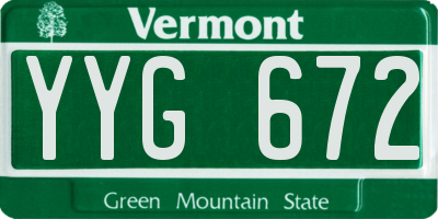 VT license plate YYG672