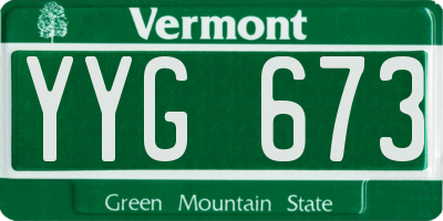 VT license plate YYG673