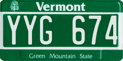 VT license plate YYG674