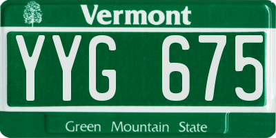 VT license plate YYG675