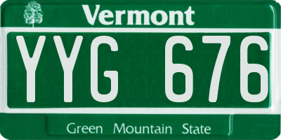 VT license plate YYG676