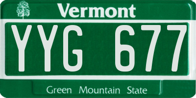 VT license plate YYG677