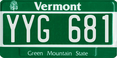 VT license plate YYG681