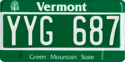 VT license plate YYG687