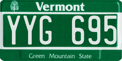 VT license plate YYG695