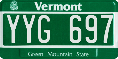 VT license plate YYG697