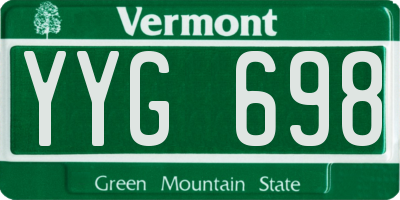 VT license plate YYG698