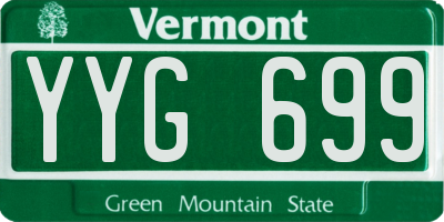VT license plate YYG699
