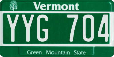 VT license plate YYG704