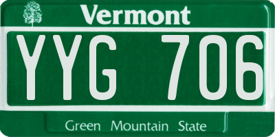 VT license plate YYG706