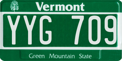 VT license plate YYG709