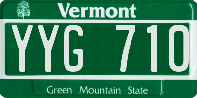 VT license plate YYG710