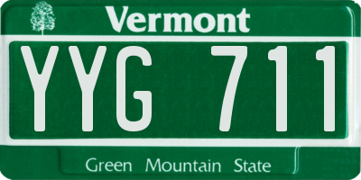 VT license plate YYG711