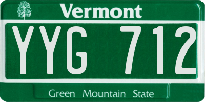 VT license plate YYG712