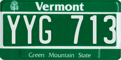 VT license plate YYG713