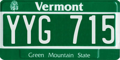 VT license plate YYG715
