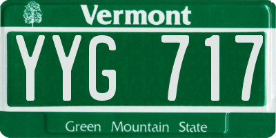 VT license plate YYG717