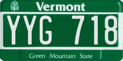 VT license plate YYG718