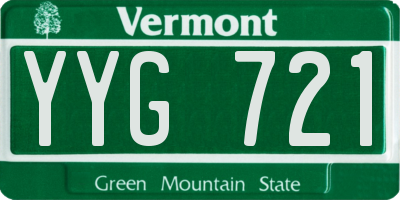 VT license plate YYG721