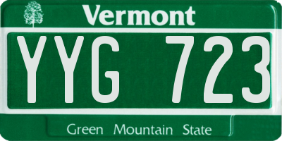 VT license plate YYG723