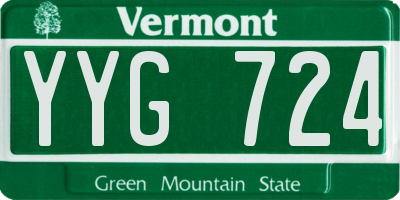 VT license plate YYG724