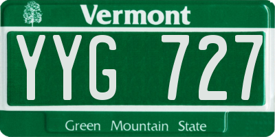 VT license plate YYG727