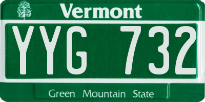 VT license plate YYG732