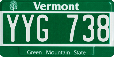 VT license plate YYG738