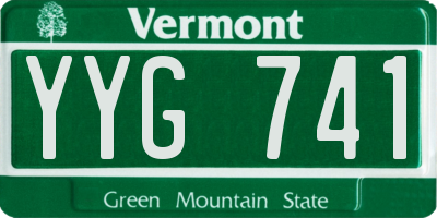 VT license plate YYG741