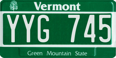VT license plate YYG745