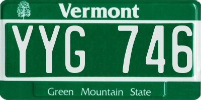 VT license plate YYG746