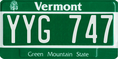 VT license plate YYG747