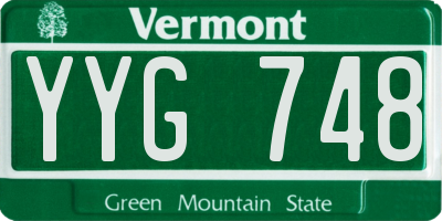 VT license plate YYG748