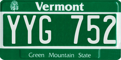 VT license plate YYG752