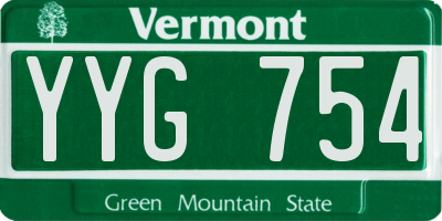 VT license plate YYG754