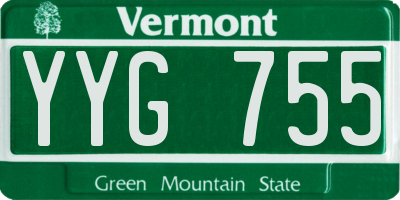 VT license plate YYG755