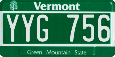 VT license plate YYG756