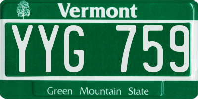 VT license plate YYG759