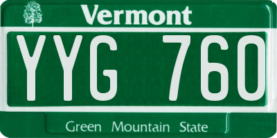VT license plate YYG760