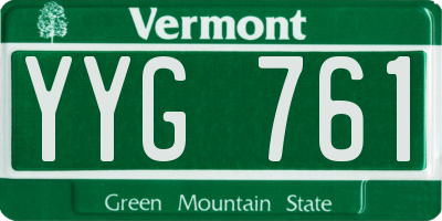 VT license plate YYG761
