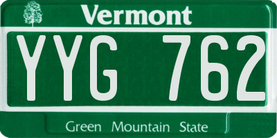 VT license plate YYG762