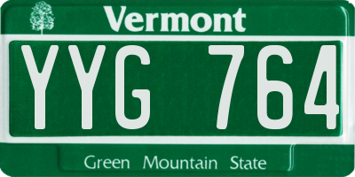 VT license plate YYG764