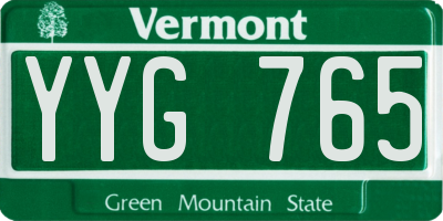 VT license plate YYG765