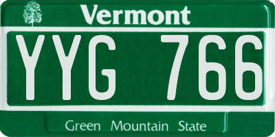 VT license plate YYG766