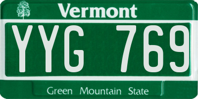 VT license plate YYG769