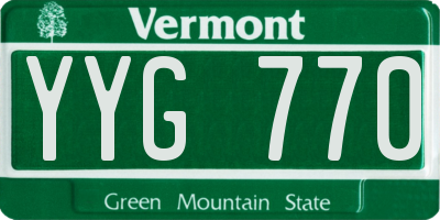 VT license plate YYG770